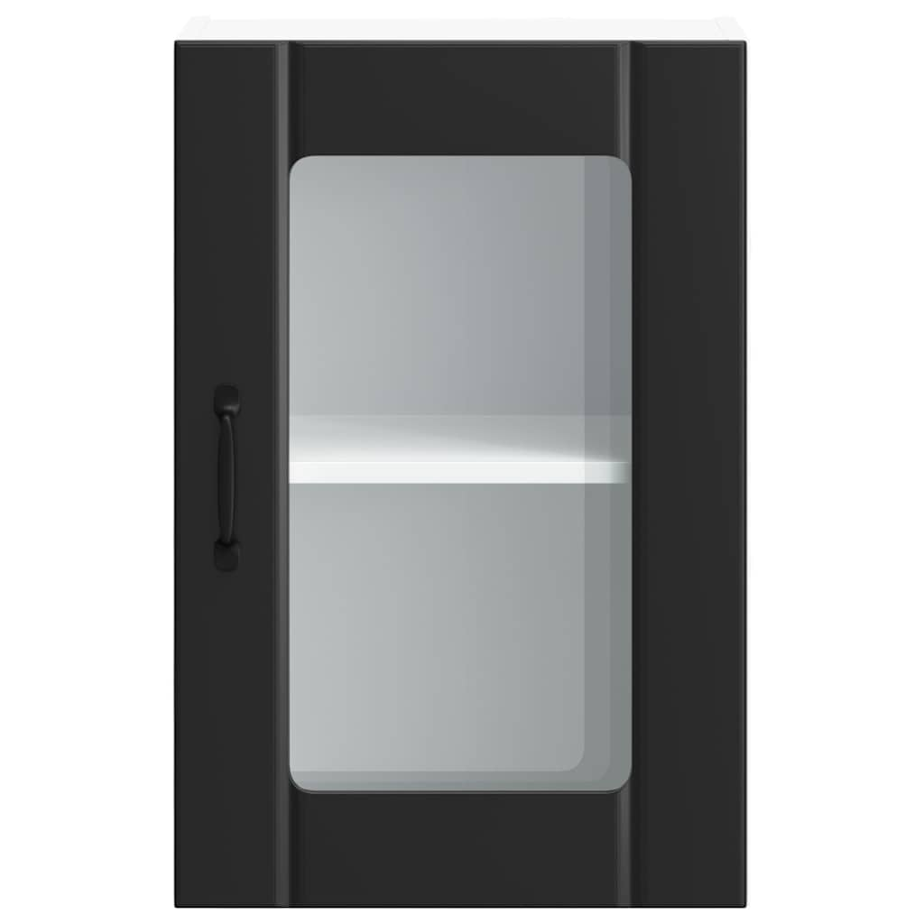 vidaXL Armario pared cocina puerta de cristal Lucca negro