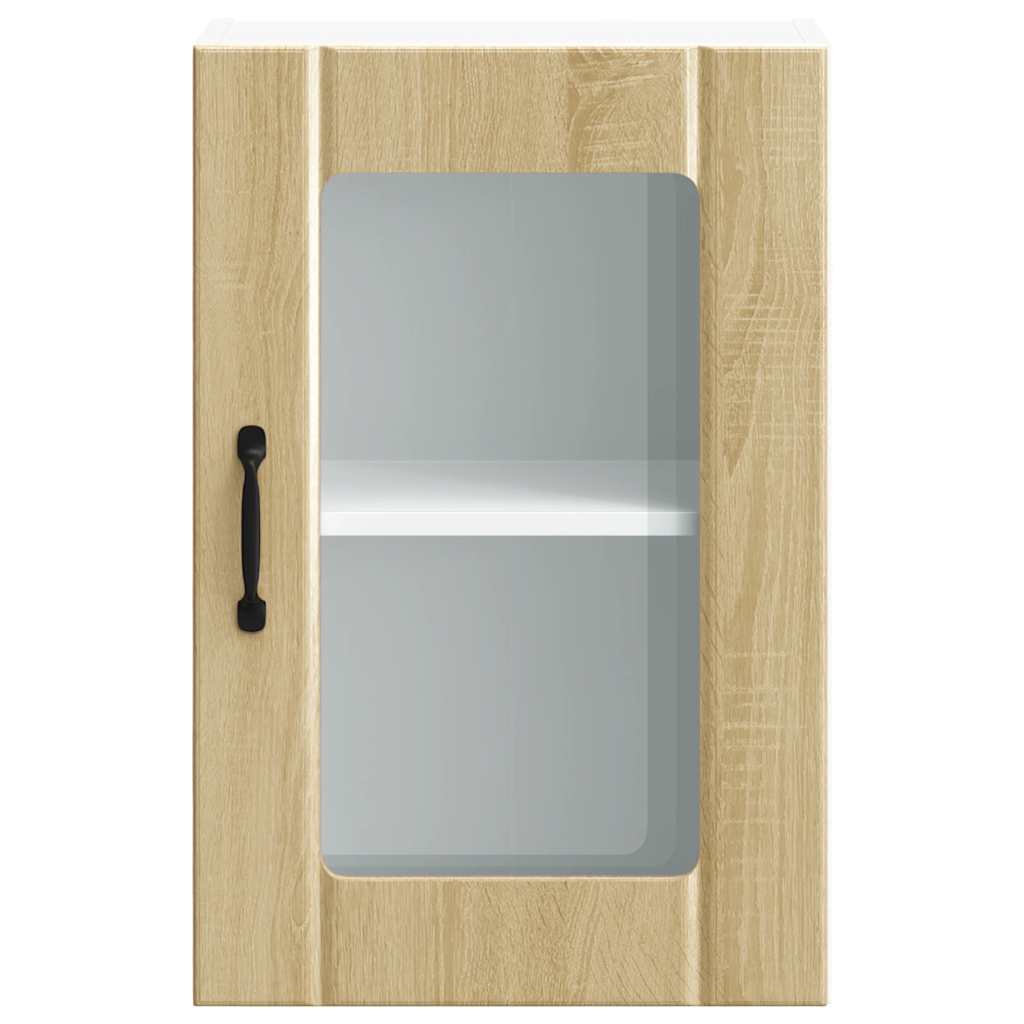 vidaXL Armario pared cocina puerta de cristal Lucca roble sonoma