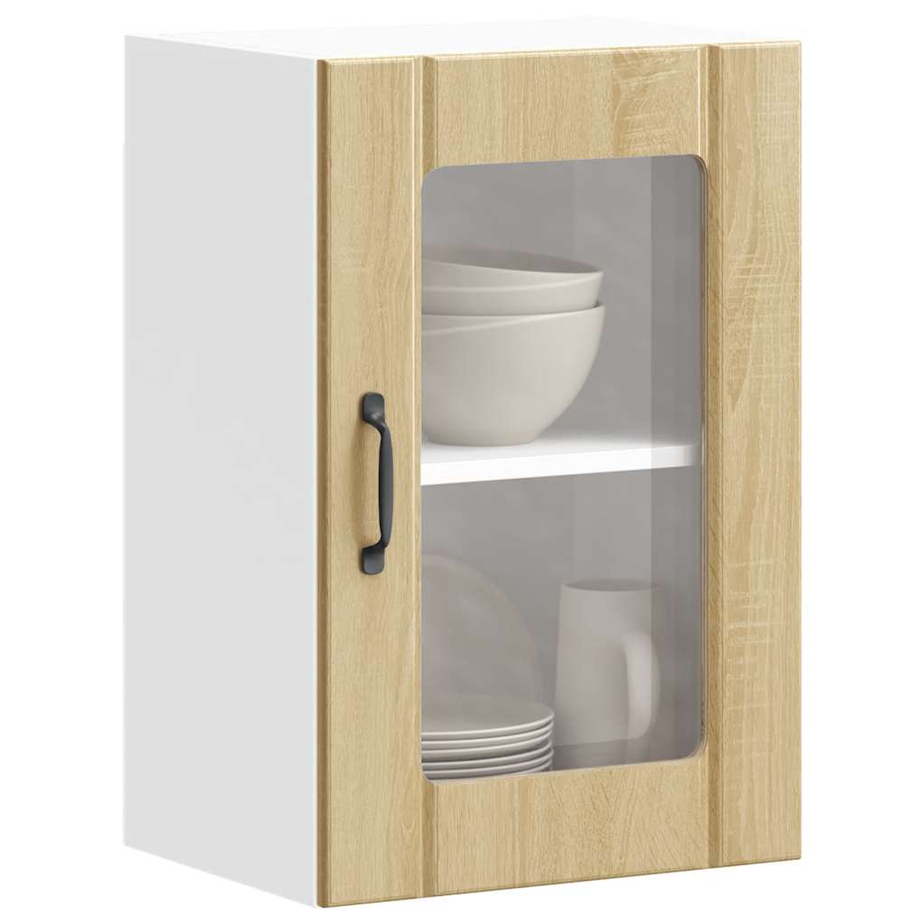 vidaXL Armario pared cocina puerta de cristal Lucca roble sonoma