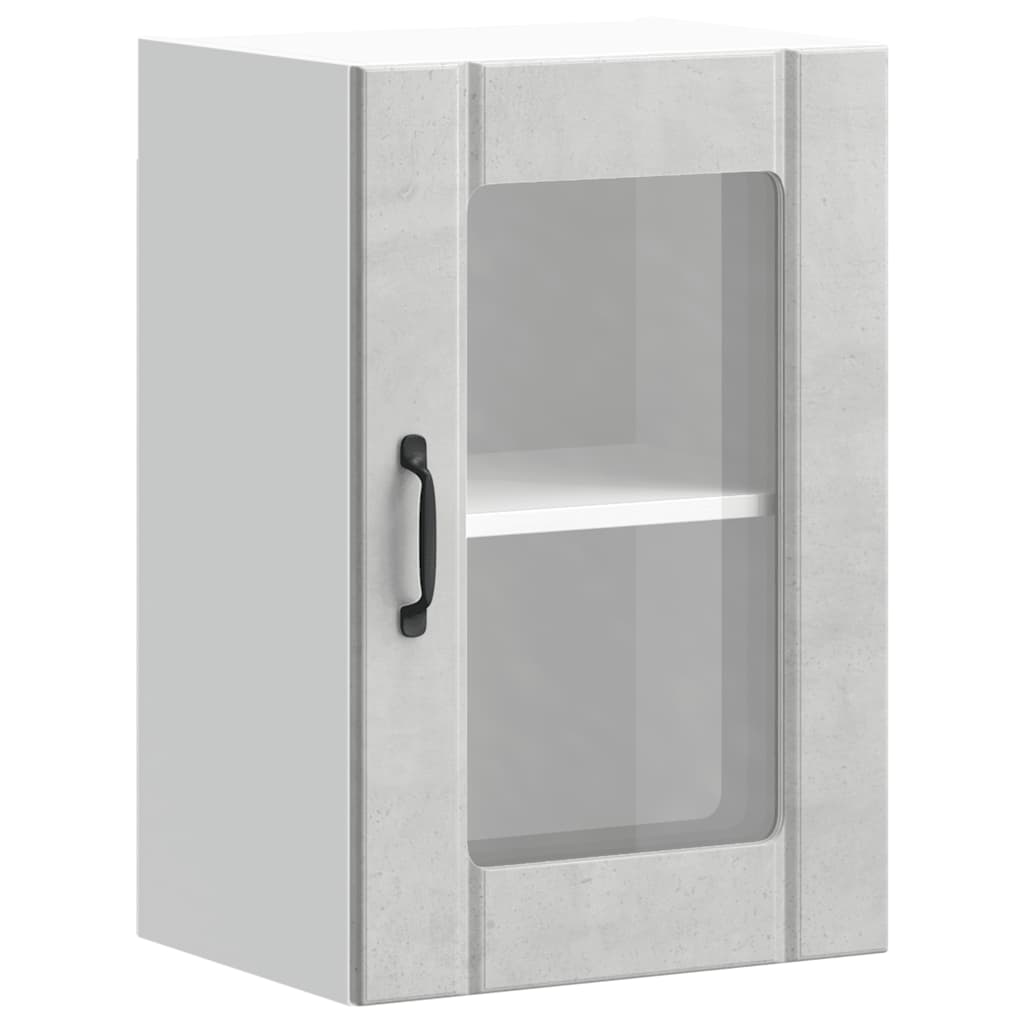 vidaXL Armario de pared para cocina puerta cristal Lucca gris hormigón