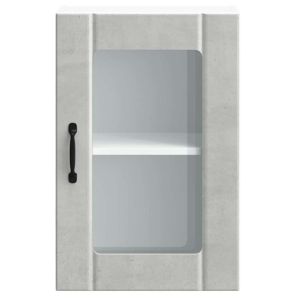 vidaXL Armario de pared para cocina puerta cristal Lucca gris hormigón