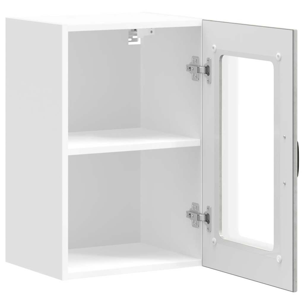 vidaXL Armario de pared para cocina puerta cristal Lucca gris hormigón