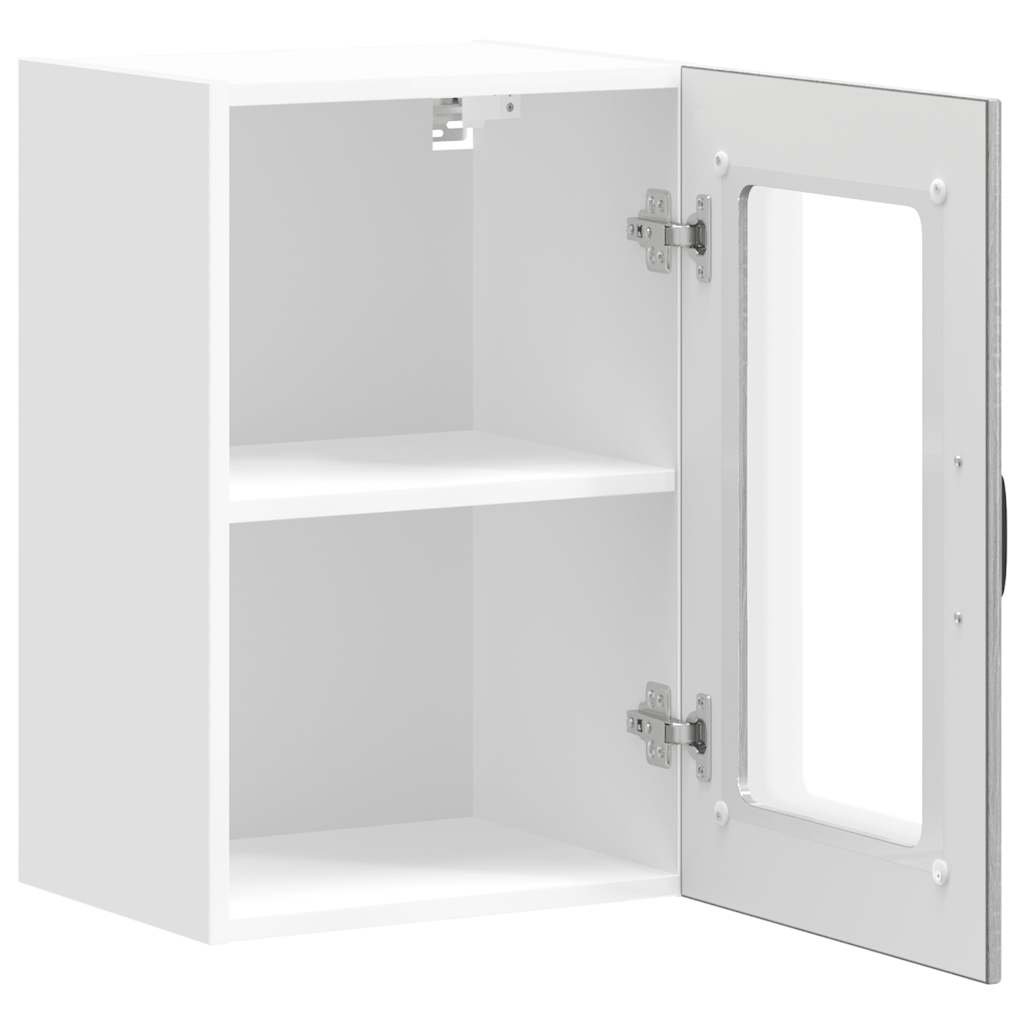 vidaXL Armario de pared para cocina puerta cristal Lucca gris sonoma