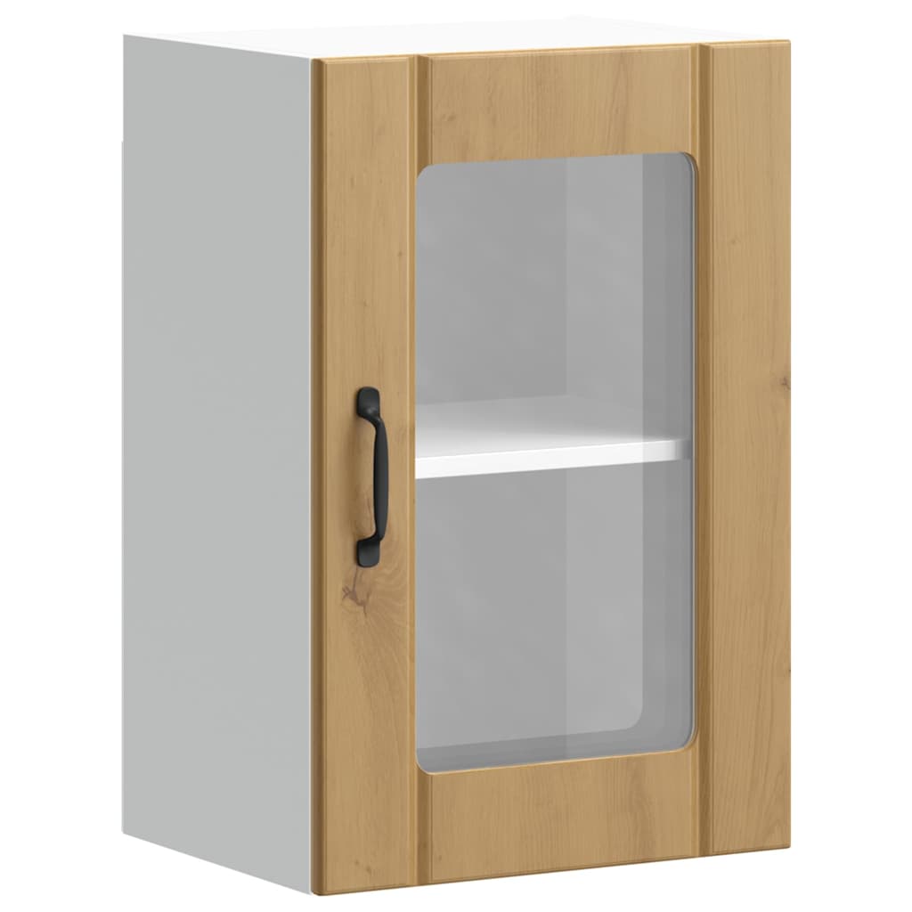 vidaXL Armario pared para cocina puerta cristal Lucca roble artesanal