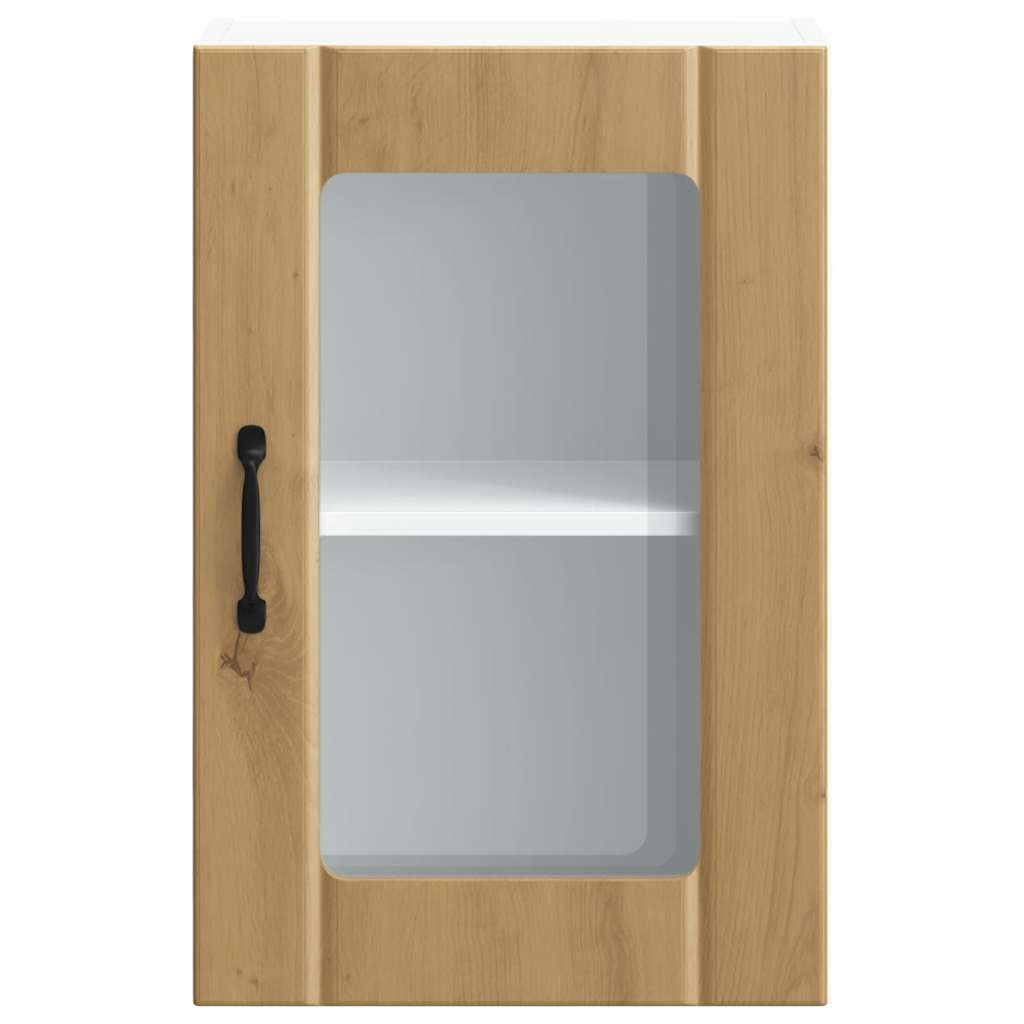 vidaXL Armario pared para cocina puerta cristal Lucca roble artesanal