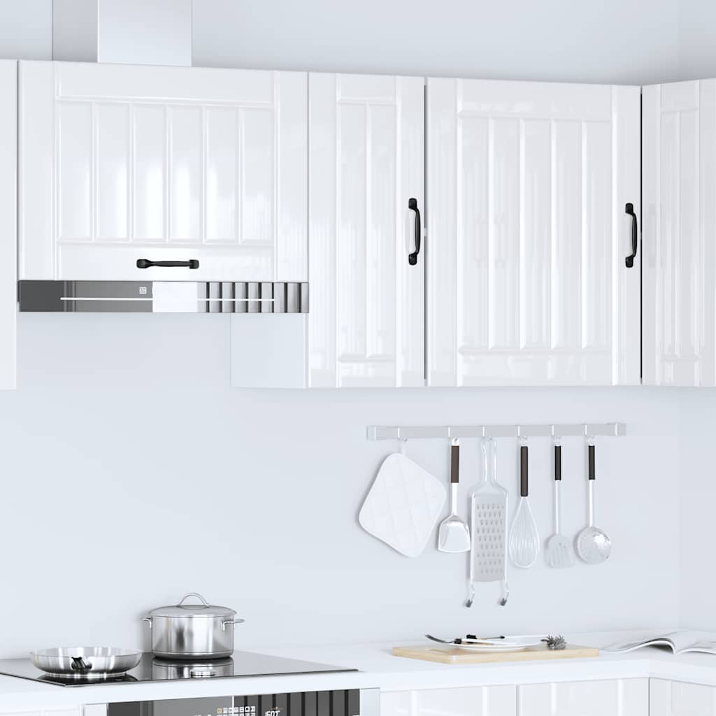 vidaXL Armario de pared de cocina Lucca blanca de alto brillo