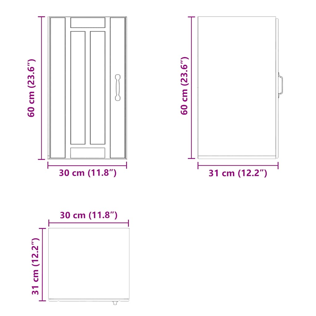 vidaXL Armario de pared de cocina Lucca roble sonoma