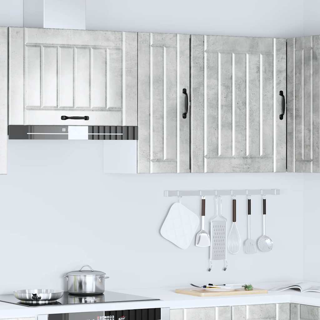 vidaXL Armario de pared cocina Lucca madera contrachapada gris cemento