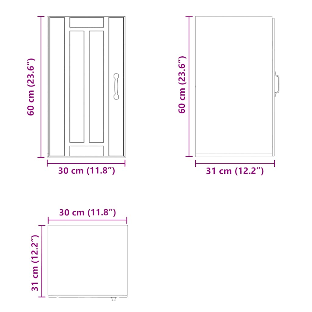 vidaXL Armario de pared cocina Lucca madera contrachapada gris sonoma