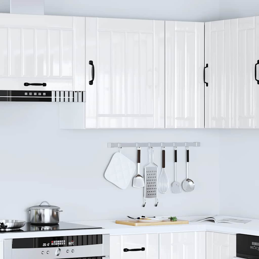 vidaXL Armario de pared de cocina Lucca blanca de alto brillo