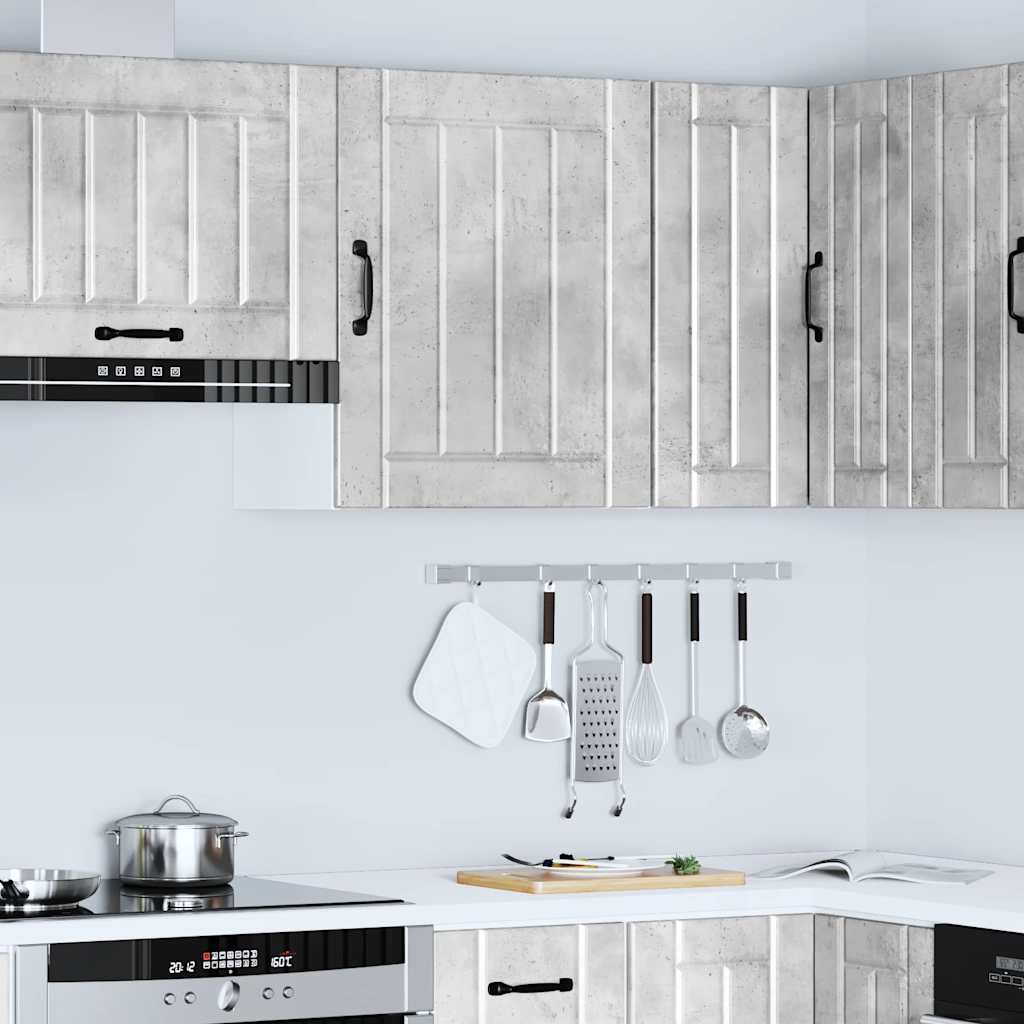 vidaXL Armario de pared cocina Lucca madera contrachapada gris cemento