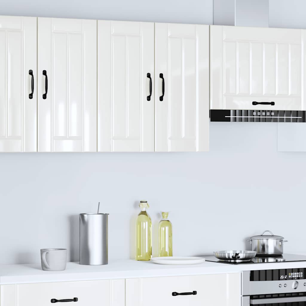 vidaXL Armario de pared de cocina Lucca blanca de alto brillo