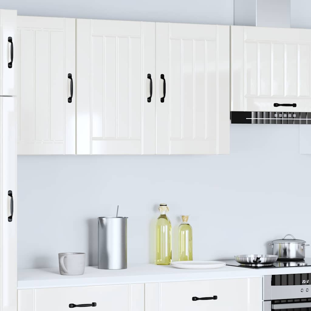 vidaXL Armario de pared de cocina Lucca blanca de alto brillo