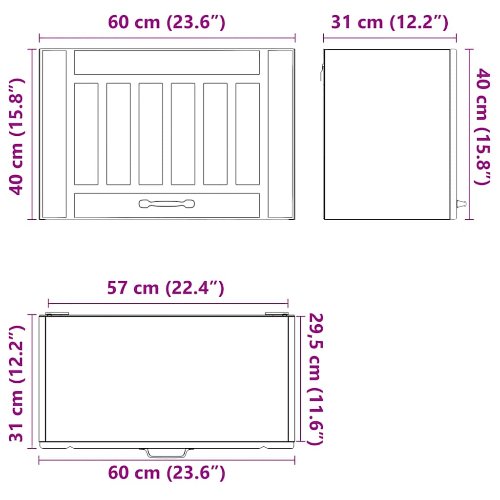 vidaXL Armario de pared de cocina Lucca madera ingeniería blanca