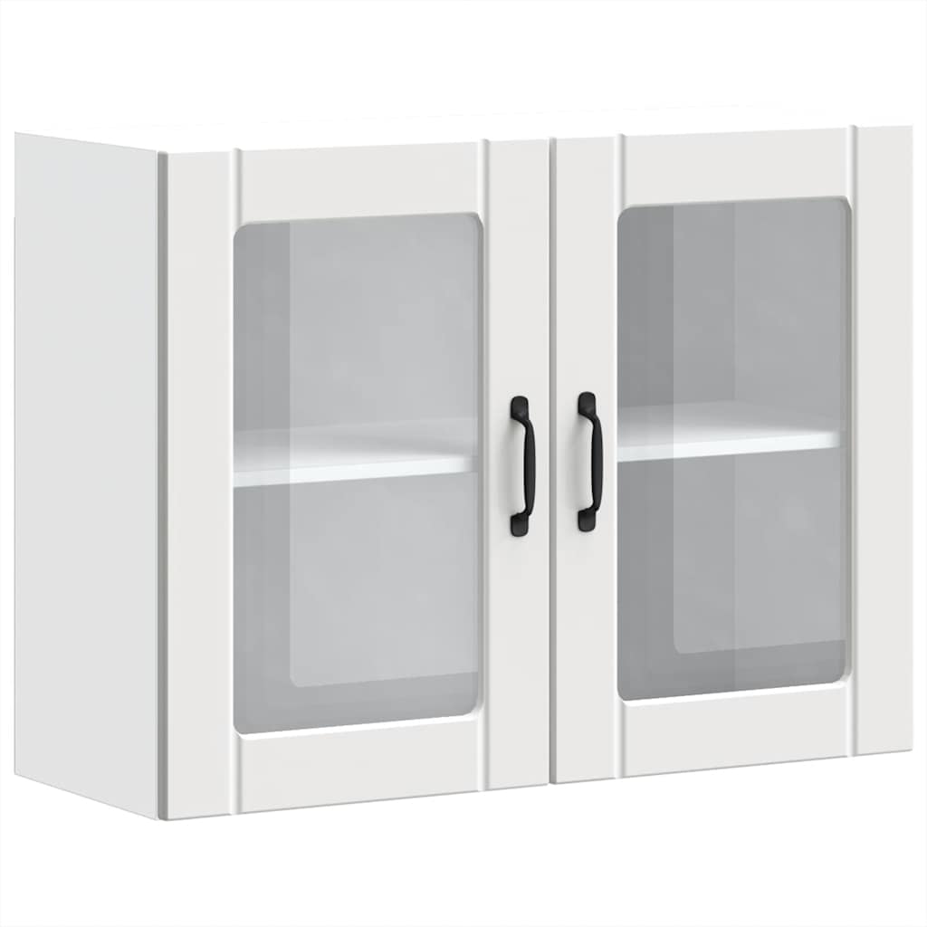 vidaXL Armario pared cocina puerta de cristal Lucca blanca