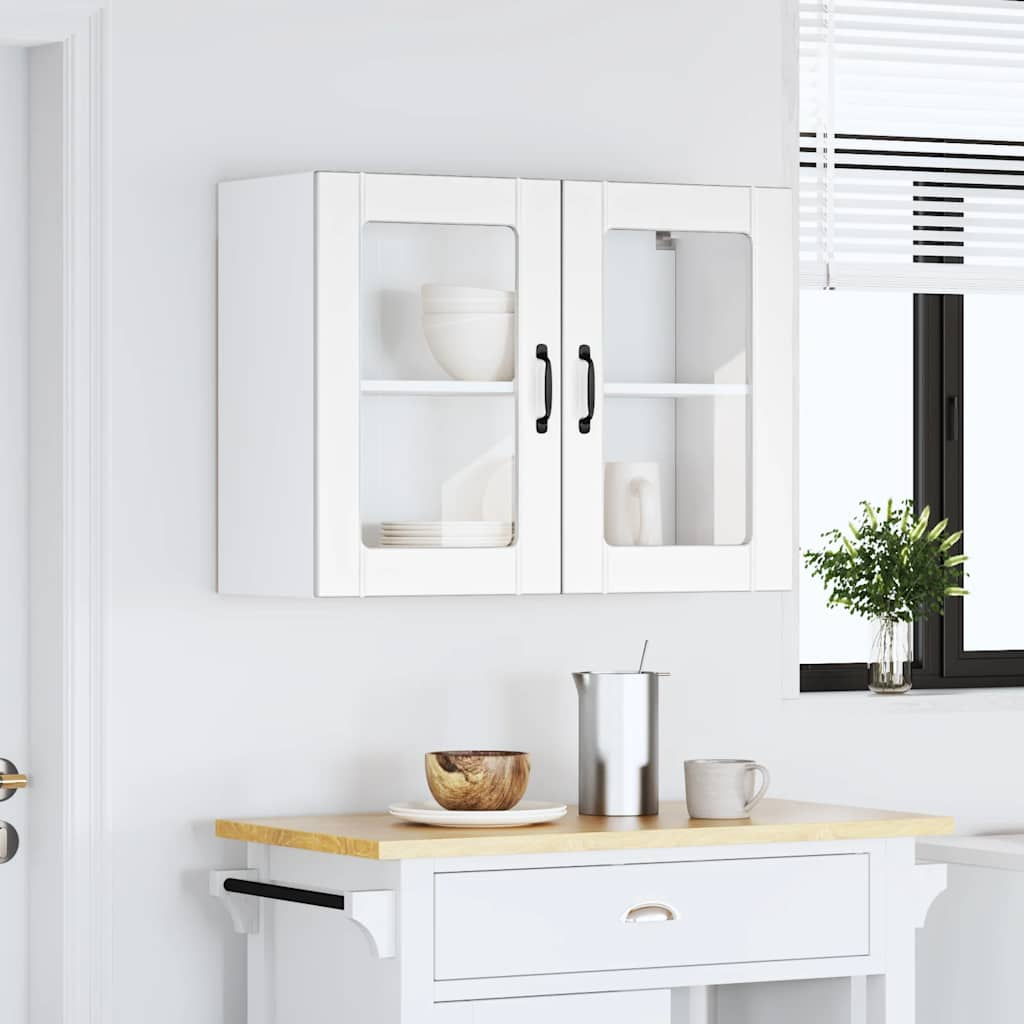 vidaXL Armario pared cocina puerta de cristal Lucca blanca