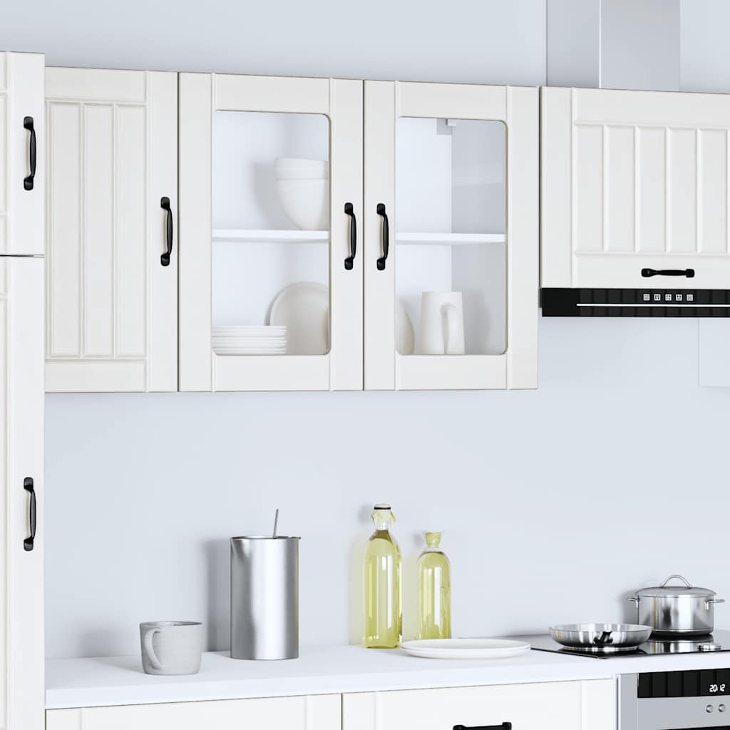 vidaXL Armario pared cocina puerta de cristal Lucca blanca