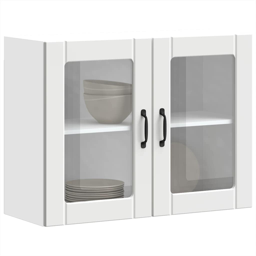 vidaXL Armario pared cocina puerta de cristal Lucca blanca