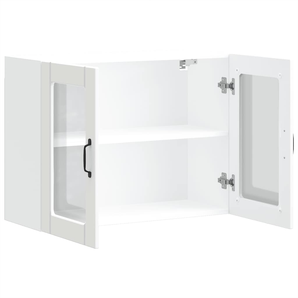 vidaXL Armario pared cocina puerta de cristal Lucca blanca