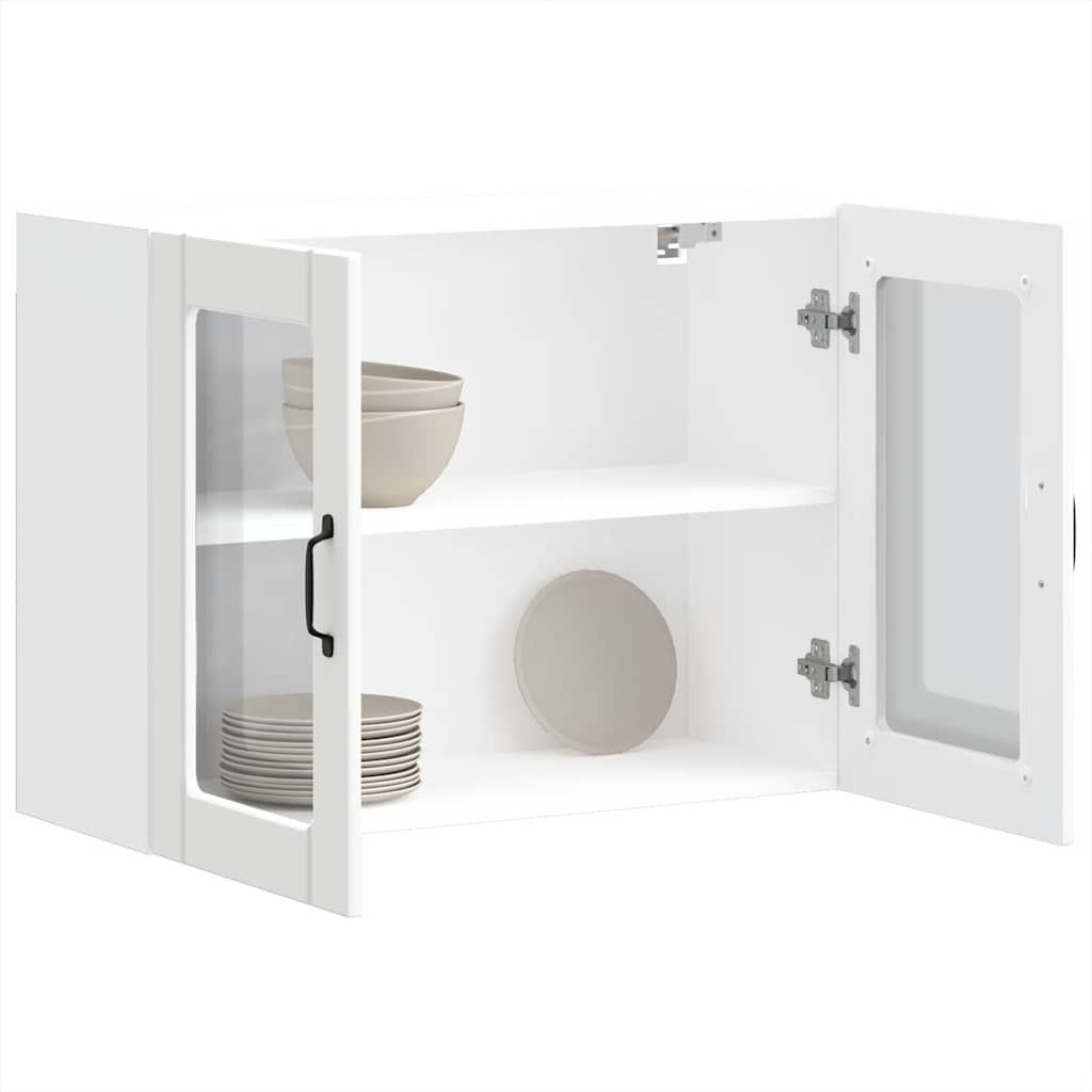 vidaXL Armario pared cocina puerta de cristal Lucca blanca