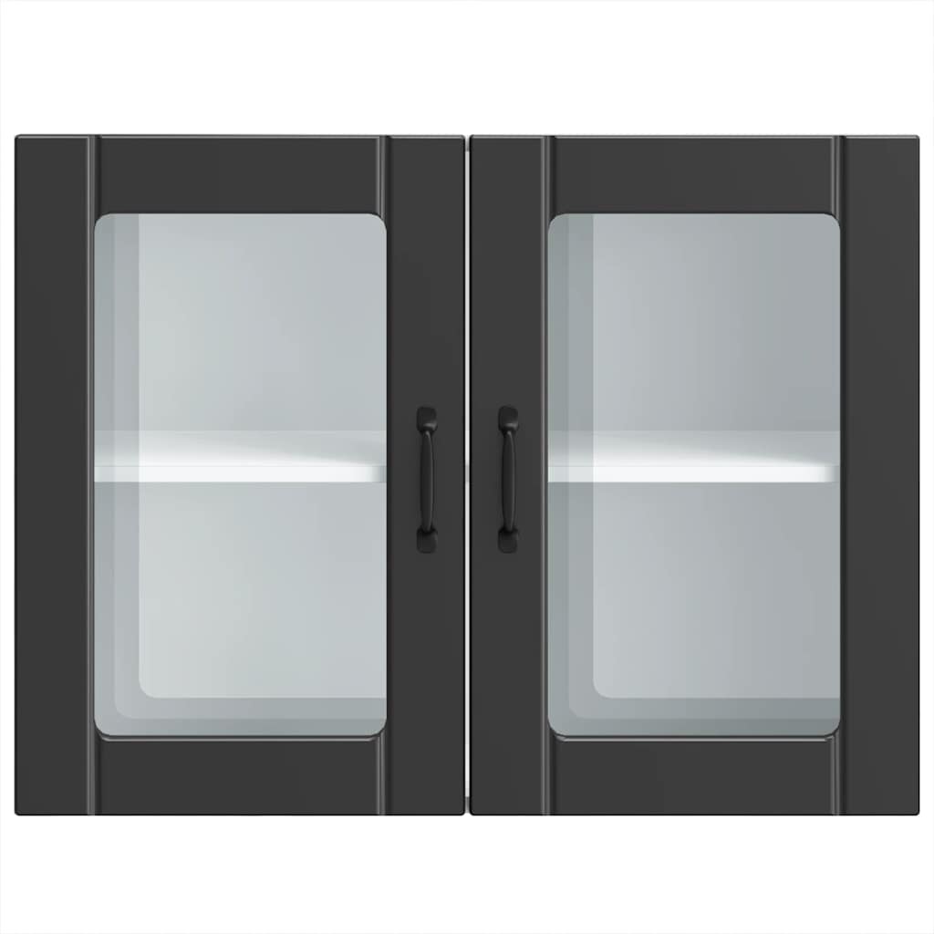 vidaXL Armario pared cocina puerta de cristal Lucca negra