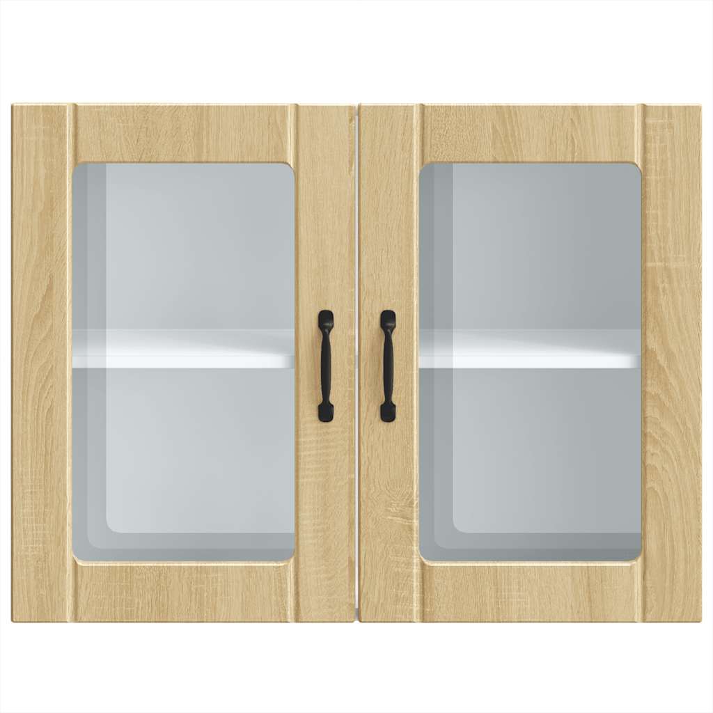 vidaXL Armario pared cocina puerta de cristal Lucca roble sonoma