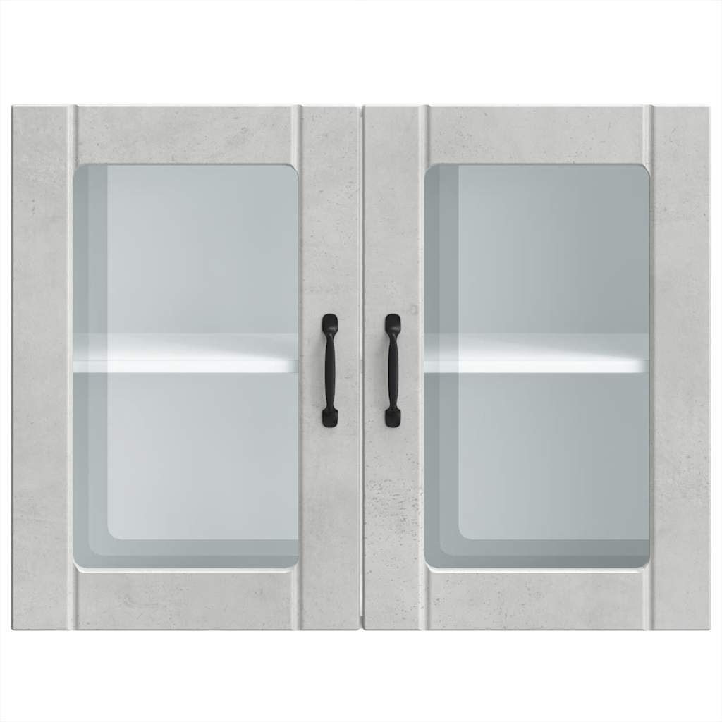 vidaXL Armario pared cocina puerta de cristal Lucca gris hormigón