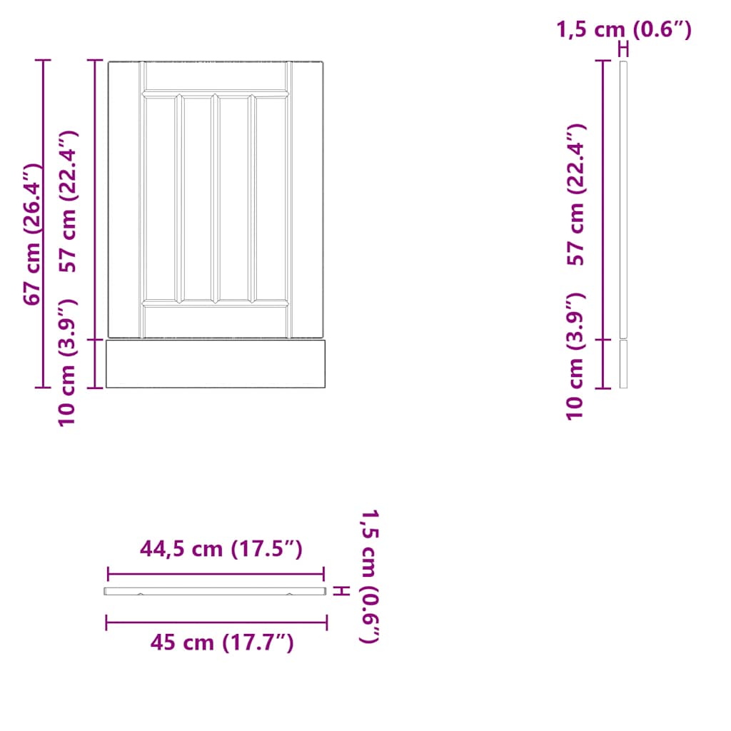 vidaXL Panel para lavavajillas Lucca madera contrachapada blanca