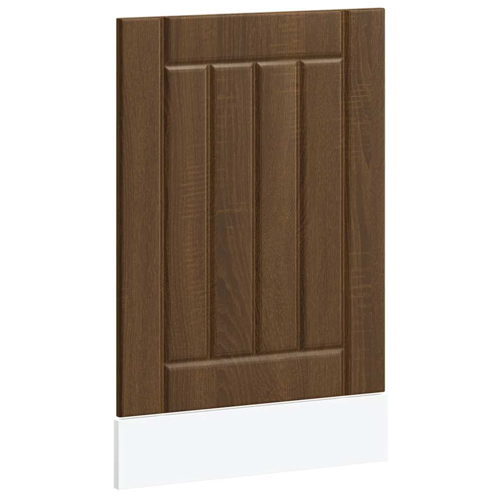 vidaXL Panel para lavavajillas Lucca madera contrachapada roble marrón