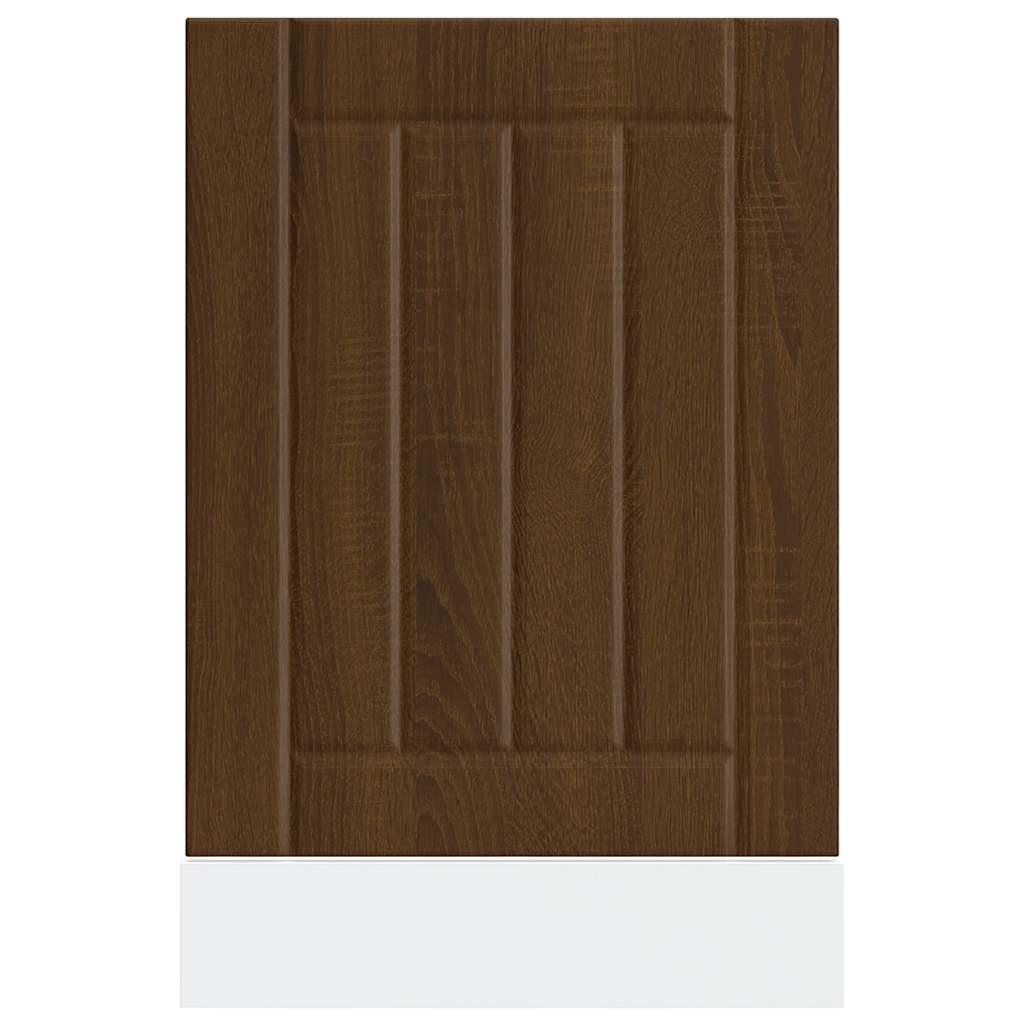 vidaXL Panel para lavavajillas Lucca madera contrachapada roble marrón