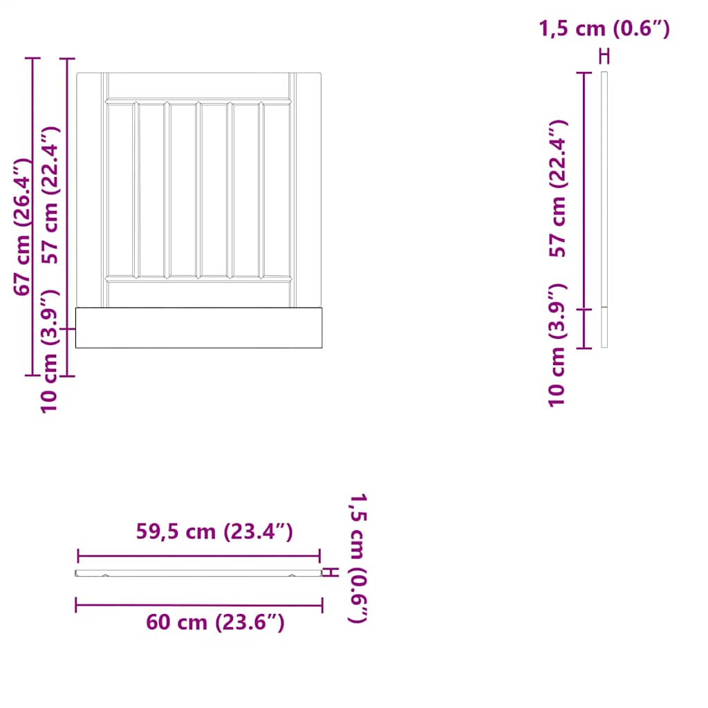 vidaXL Panel lavavajillas Lucca madera contrachapada blanco brillante