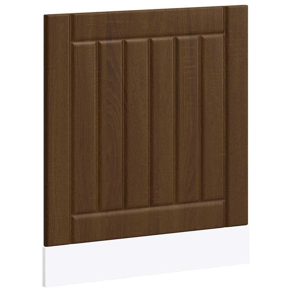 vidaXL Panel para lavavajillas Lucca madera contrachapada roble marrón