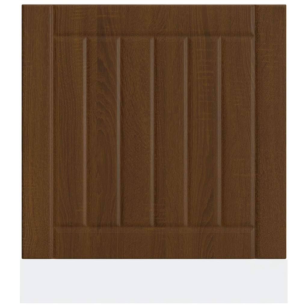 vidaXL Panel para lavavajillas Lucca madera contrachapada roble marrón