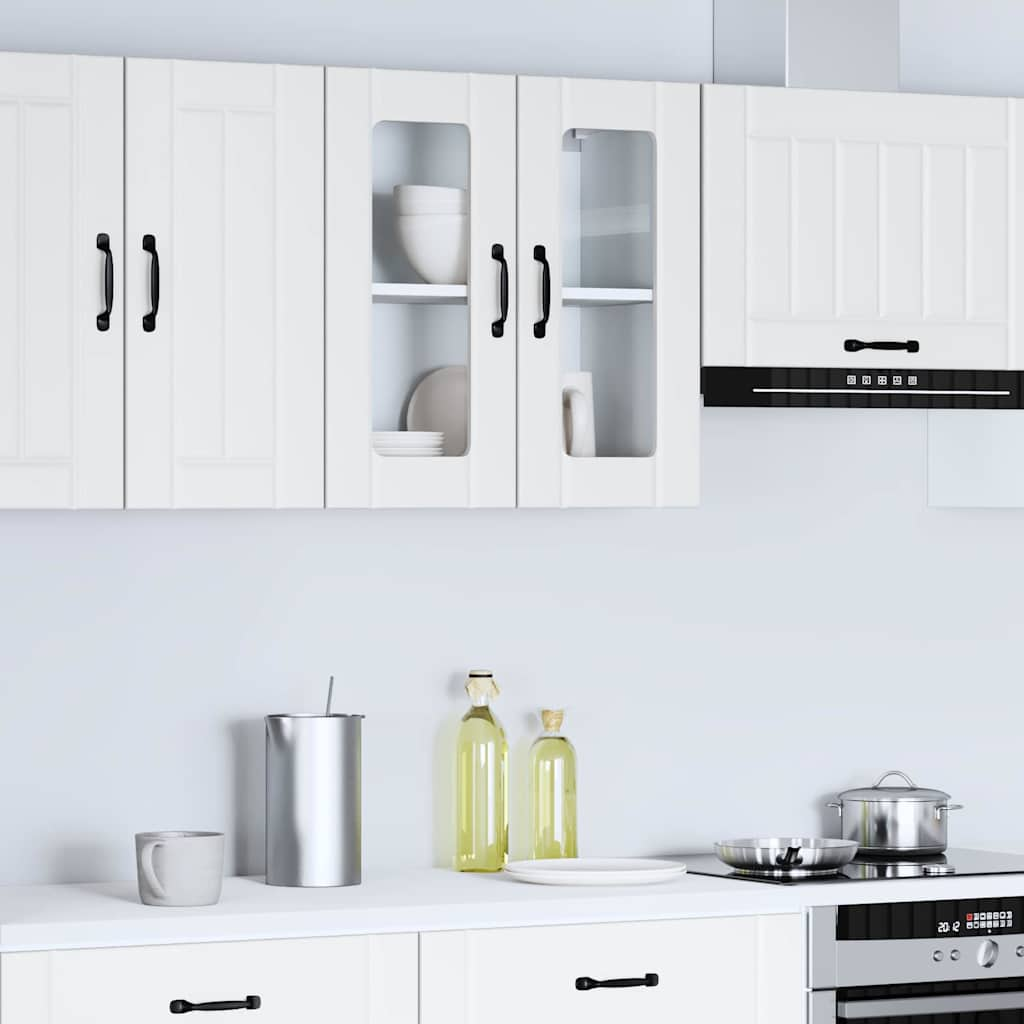 vidaXL Armario pared cocina puerta de cristal Lucca blanca