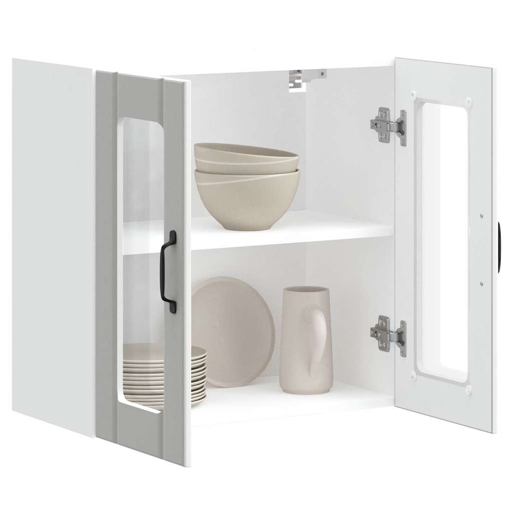 vidaXL Armario pared cocina puerta de cristal Lucca blanca