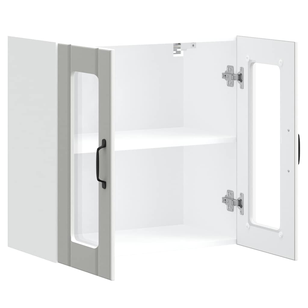 vidaXL Armario pared cocina puerta de cristal Lucca blanca