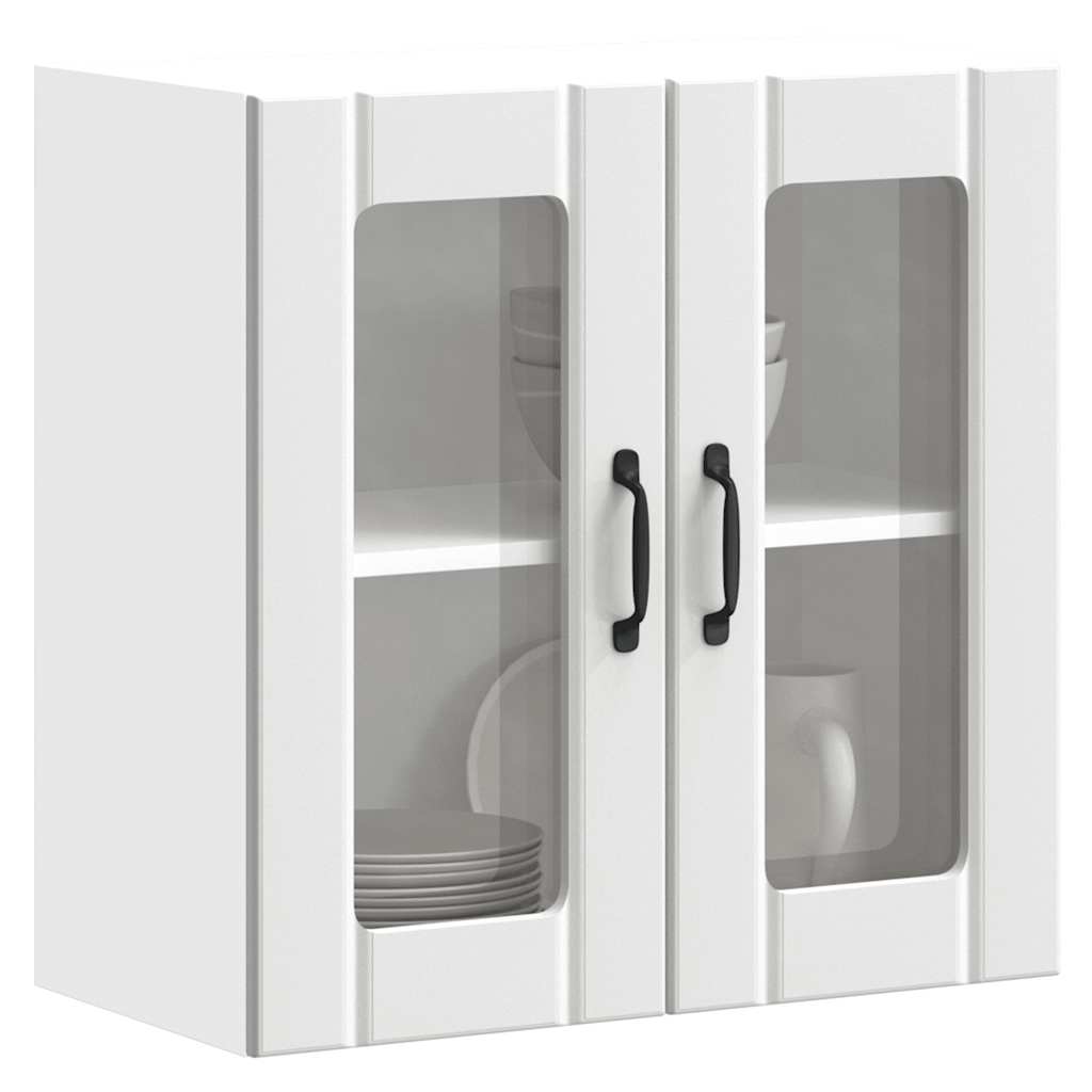 vidaXL Armario pared cocina puerta de cristal Lucca blanca