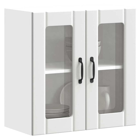 vidaXL Armario pared cocina puerta de cristal Lucca blanca