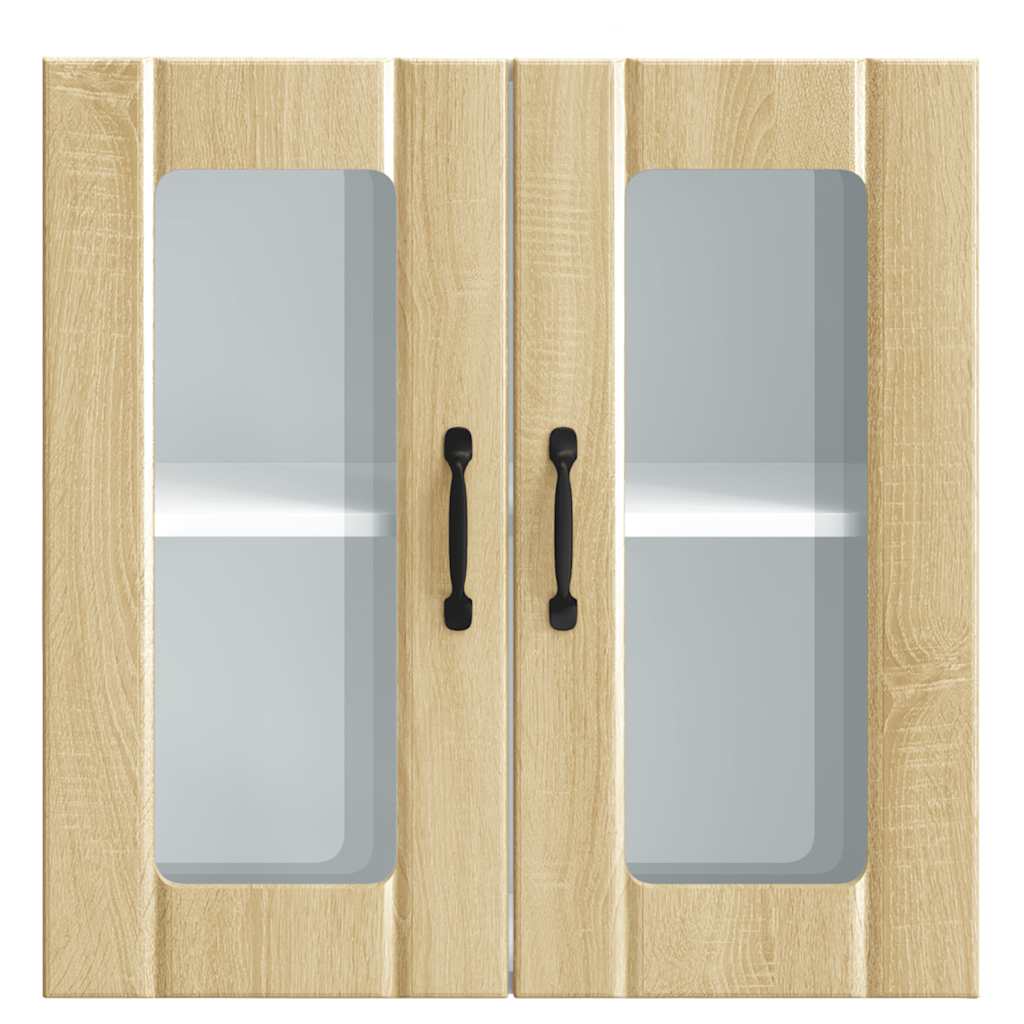 vidaXL Armario pared cocina puerta de cristal Lucca roble sonoma