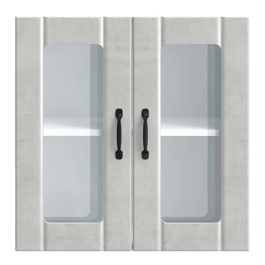 vidaXL Armario pared cocina puerta de cristal Lucca gris hormigón