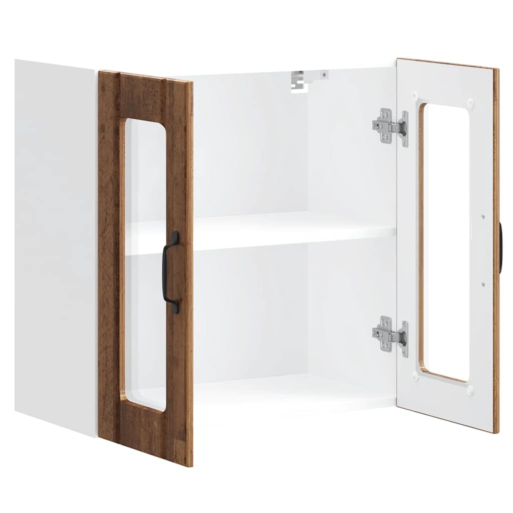 vidaXL Armario pared cocina puerta de cristal Lucca madera vieja