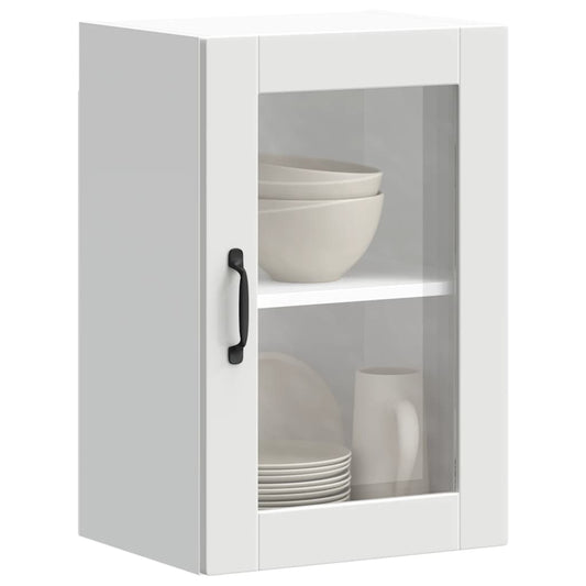 vidaXL Armario de pared para cocina con puerta de cristal Porto blanco