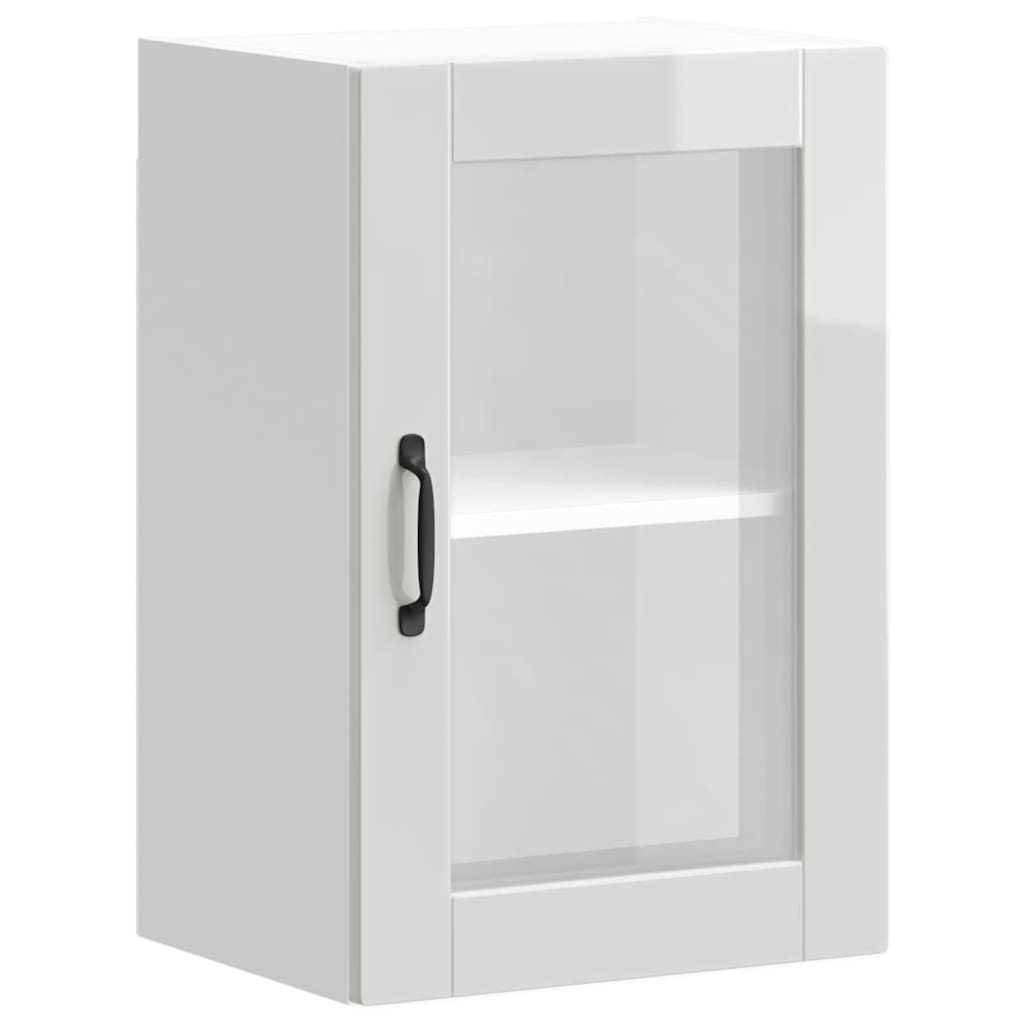 vidaXL Armario pared para cocina puerta cristal Porto blanco brillante