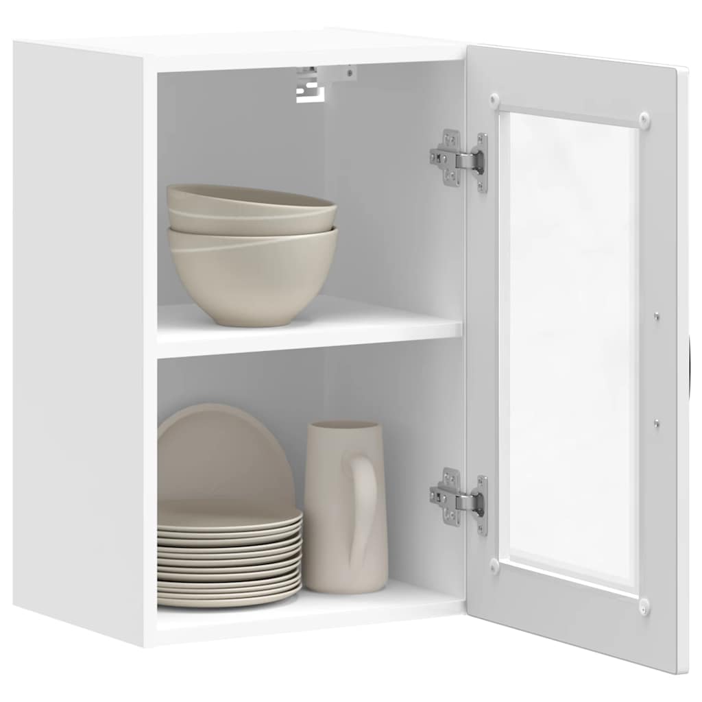 vidaXL Armario pared para cocina puerta cristal Porto blanco brillante