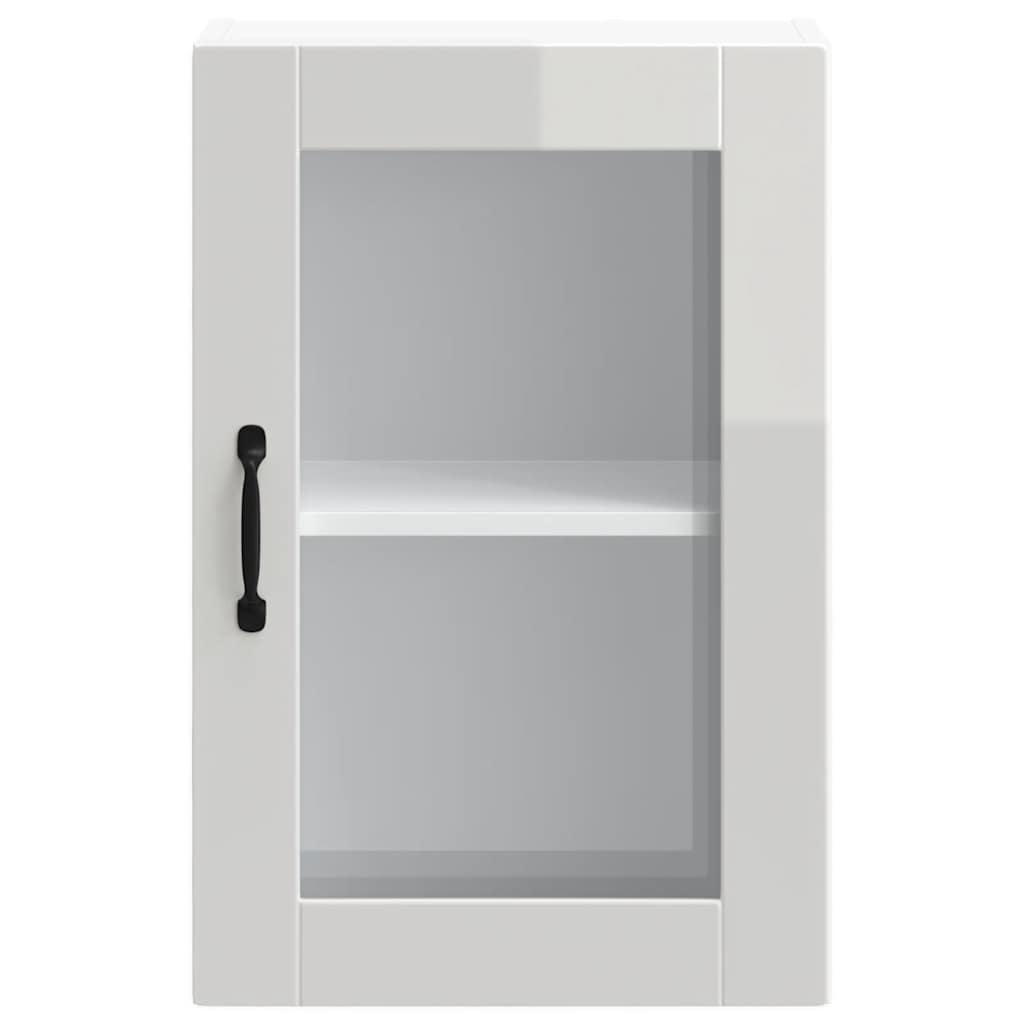 vidaXL Armario pared para cocina puerta cristal Porto blanco brillante