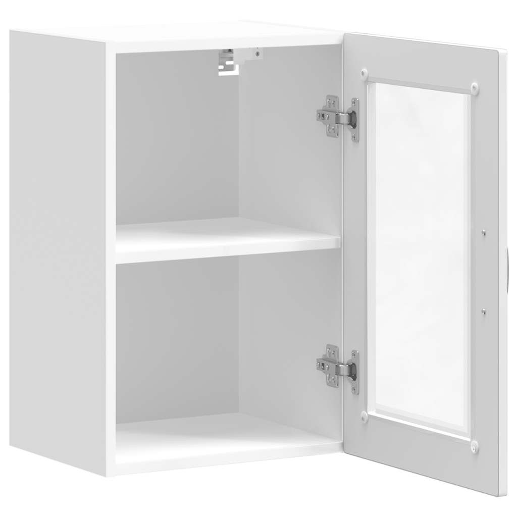 vidaXL Armario pared para cocina puerta cristal Porto blanco brillante