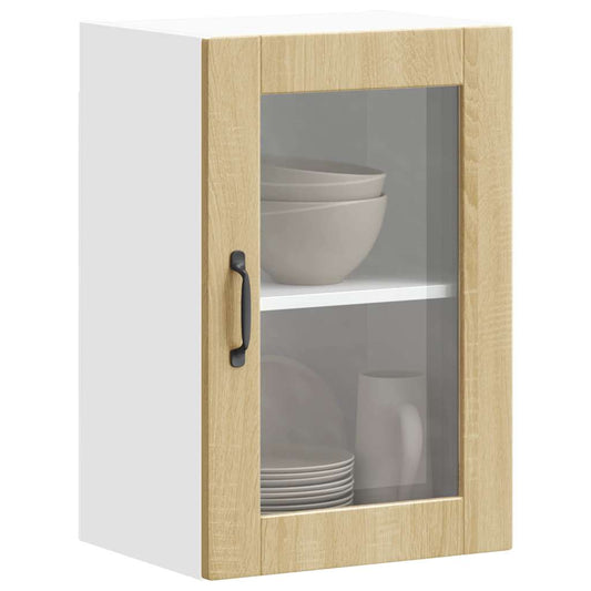 vidaXL Armario de pared para cocina puerta cristal Porto roble sonoma