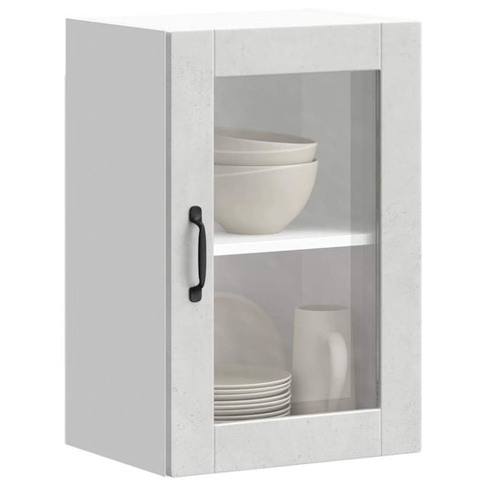 vidaXL Armario de pared para cocina puerta cristal Porto gris hormigón