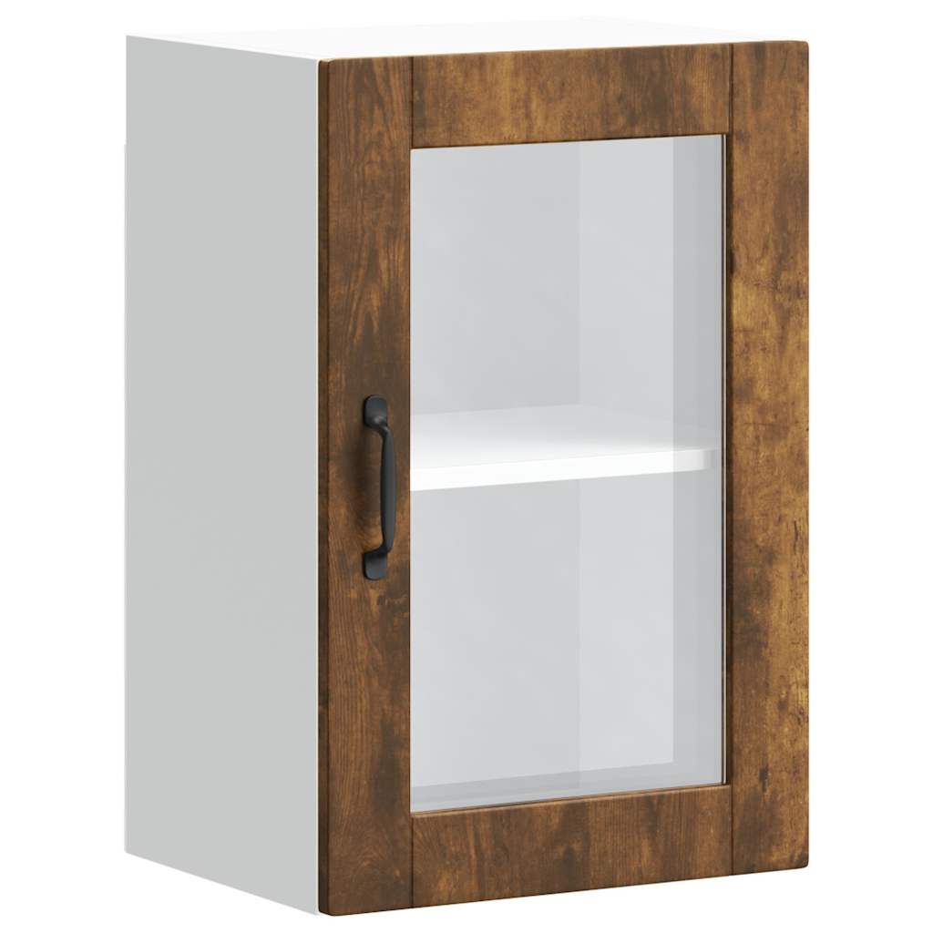 vidaXL Armario de pared para cocina puerta cristal Porto roble ahumado