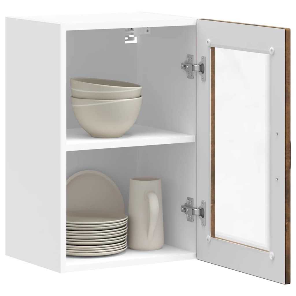 vidaXL Armario de pared para cocina puerta cristal Porto roble ahumado